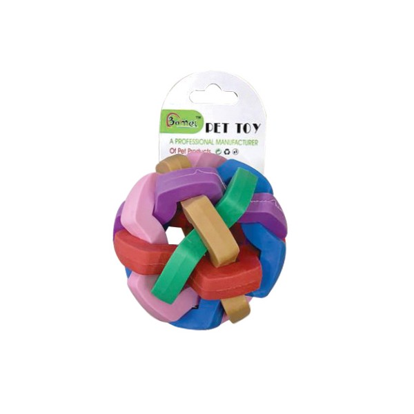 Παιχνίδι σκύλου πολύχρωμη μπάλα με κουδουνάκι  7cm [10501649]